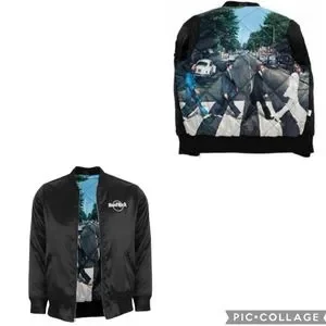 Hard Rock Cafe | Jackets & Coats | Hard Rock X The Beatles Photolined Soft Satin Black Bomber Jacket Size M | Poshmark